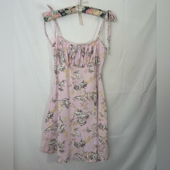 Publik Dresses & Skirts - Pink Coquette Angel Babydoll Ethereal Tie Strap Mini Dress Size M
